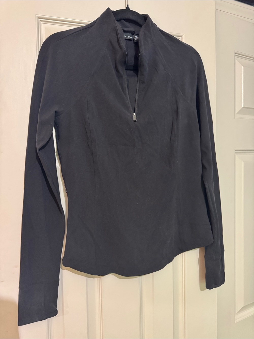Athleta Black Half-Zip Long Sleeve Pullover